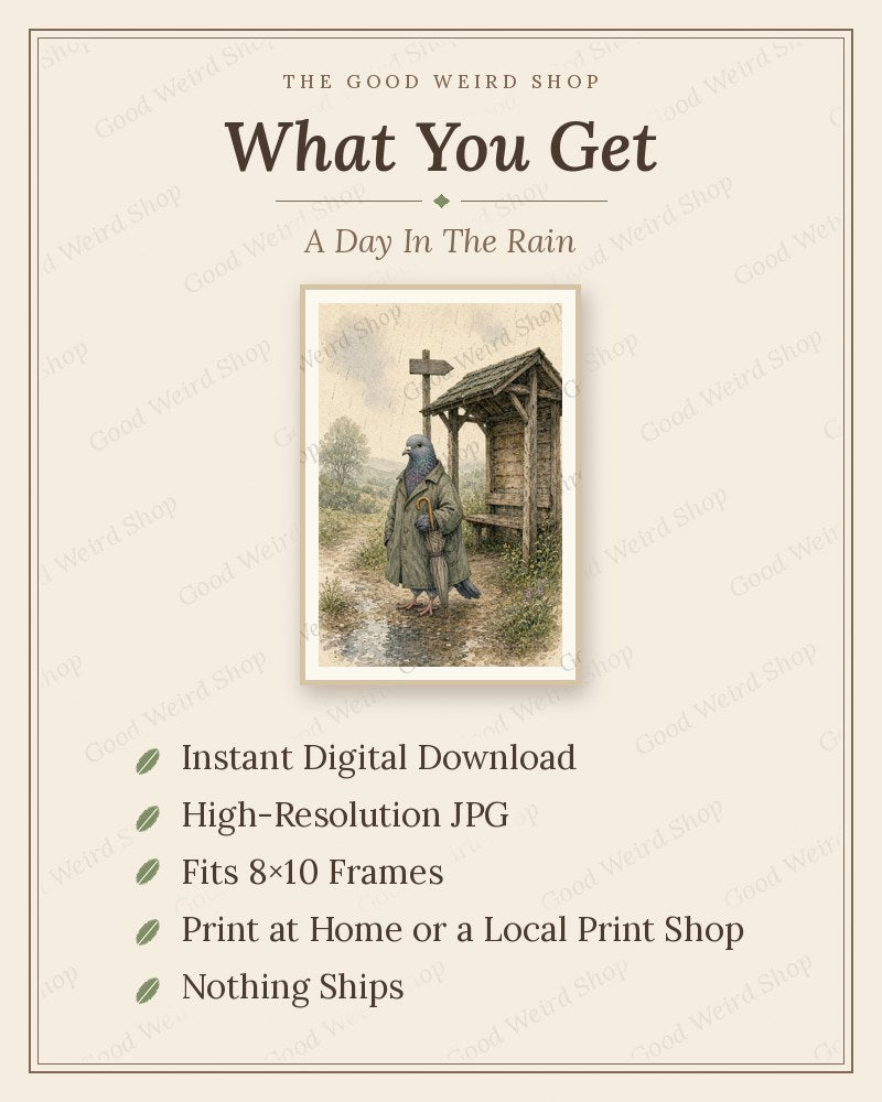 A Day In The Rain, what you get: 8x10 printable digital download