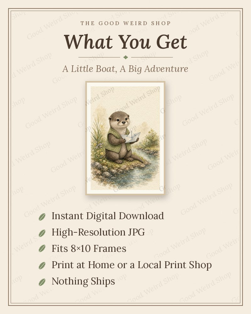 A Little Boat, A Big Adventure, what you get: 8x10 printable digital download