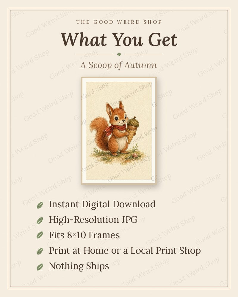 A Scoop of Autumn, what you get: 8x10 printable digital download