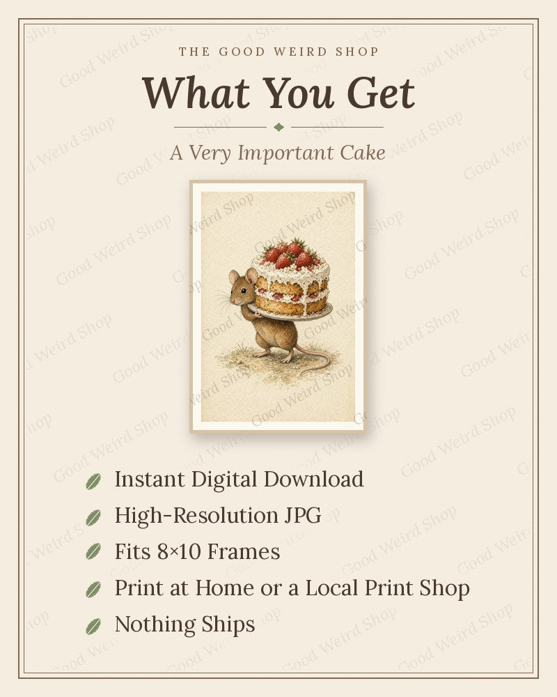 A Very Important Cake, what you get: 8x10 printable digital download