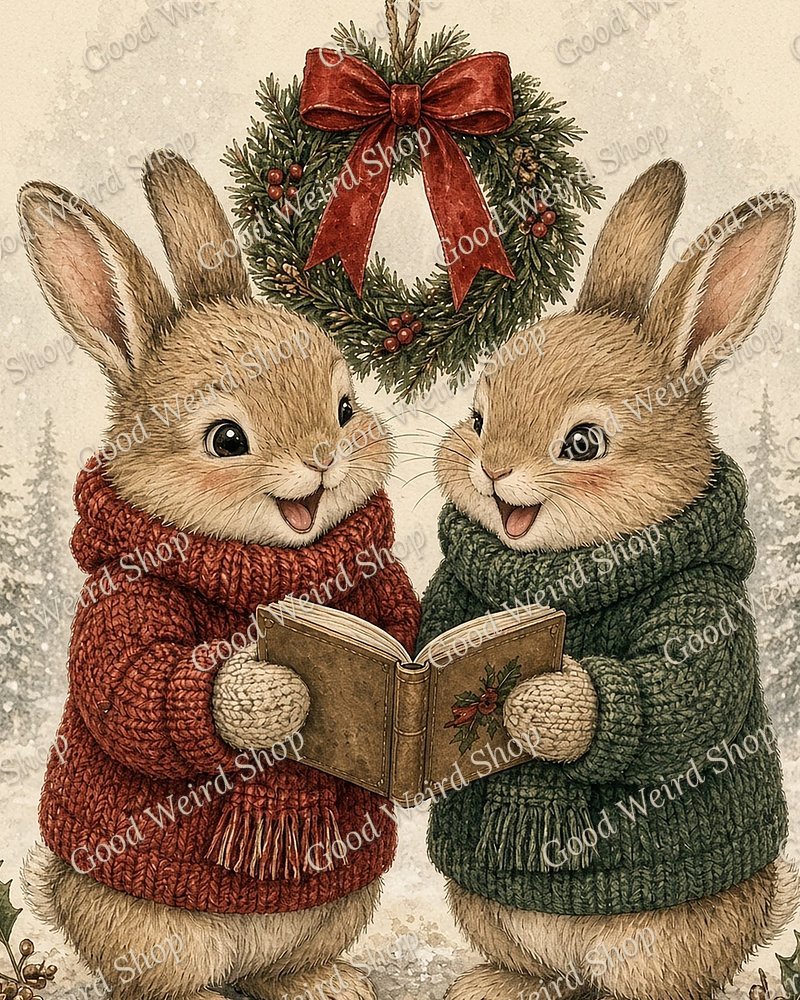 Cheerful Carolers, close-up detail