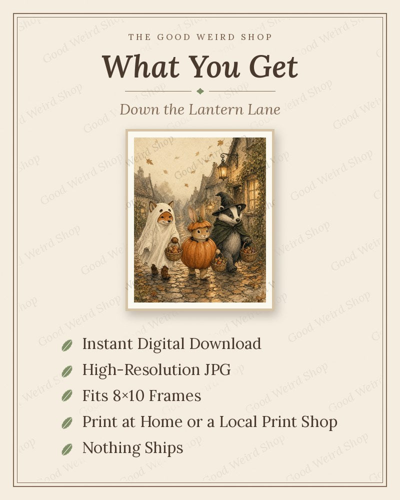 Down the Lantern Lane, what you get: 8x10 printable digital download