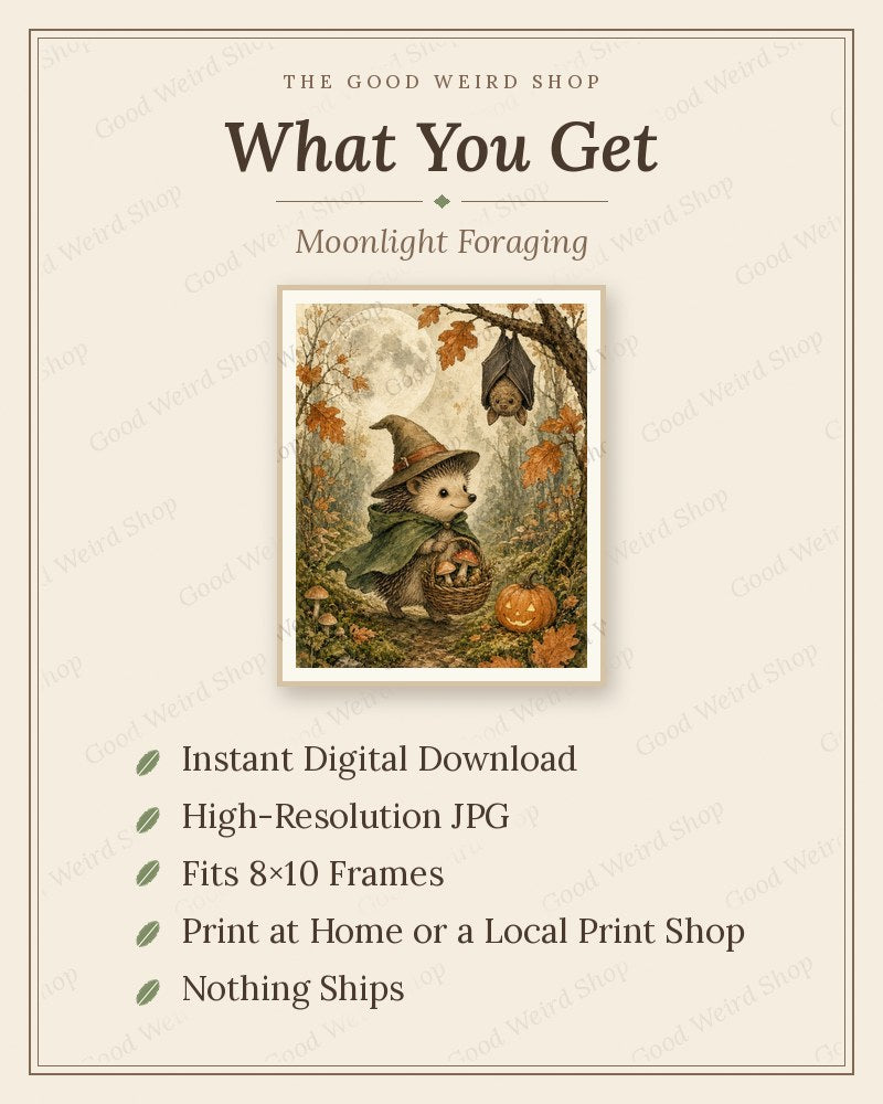 Moonlight Foraging, what you get: 8x10 printable digital download