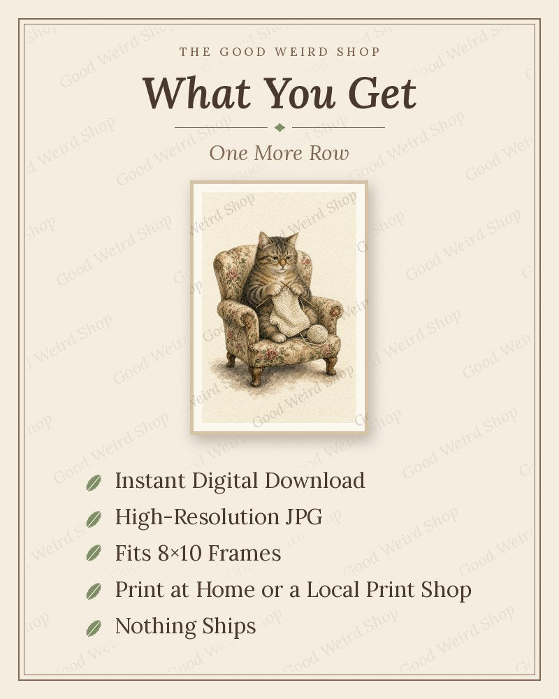 One More Row, what you get: 8x10 printable digital download