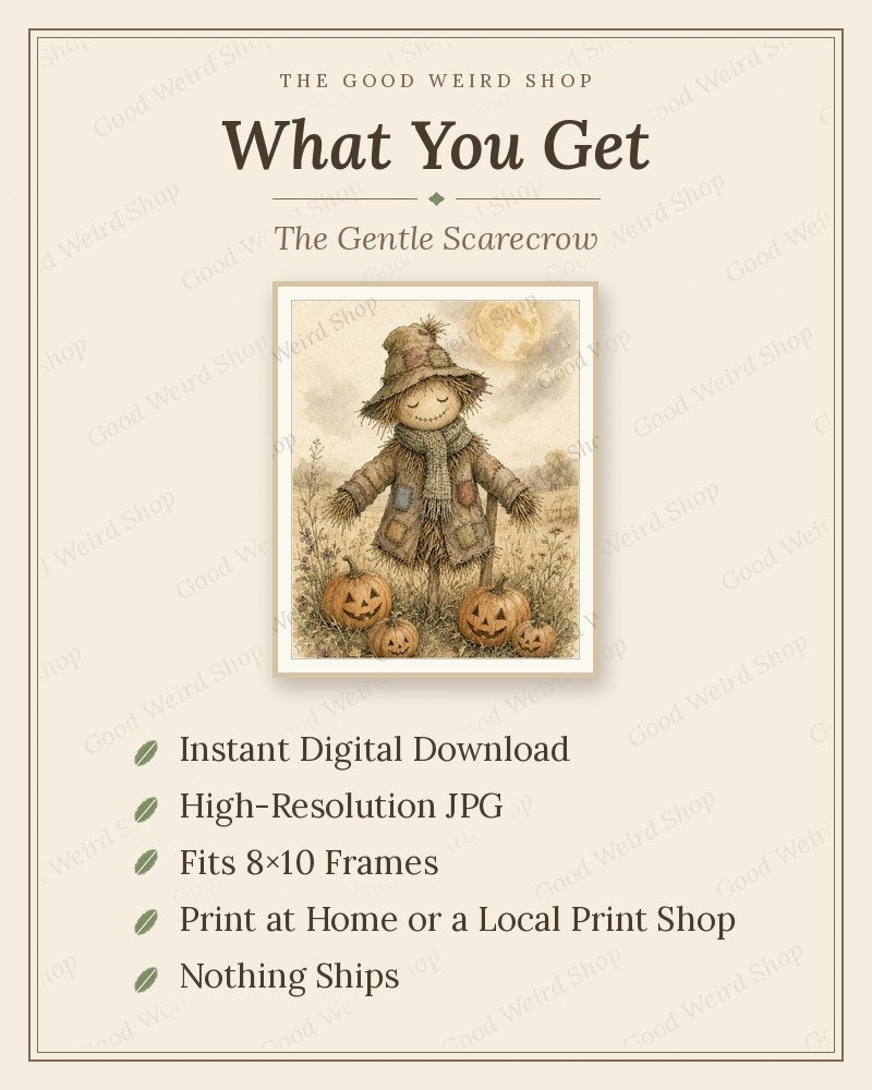 The Gentle Scarecrow, what you get: 8x10 printable digital download
