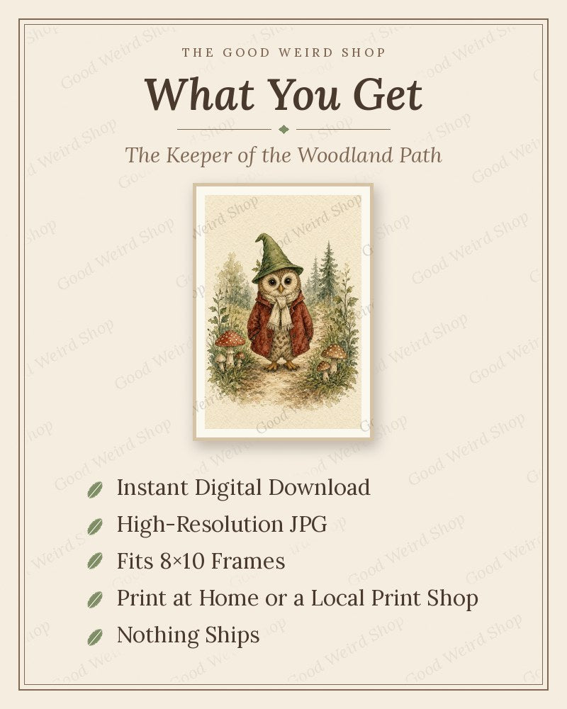 The Keeper of the Woodland Path, what you get: 8x10 printable digital download