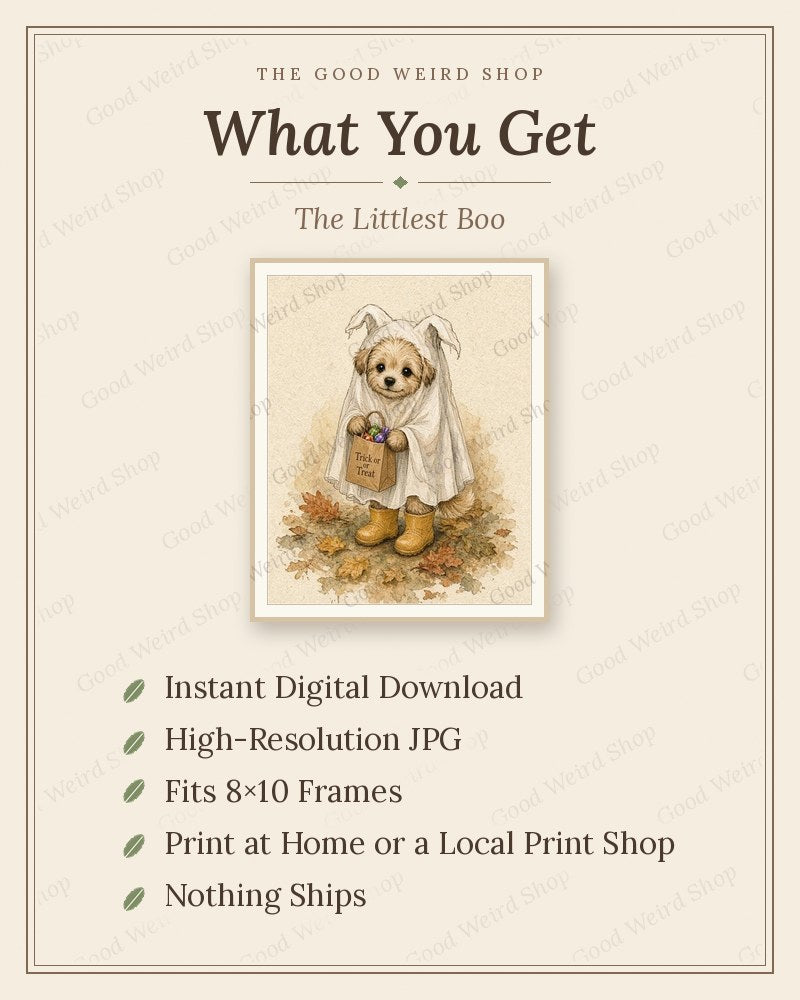 The Littlest Boo, what you get: 8x10 printable digital download