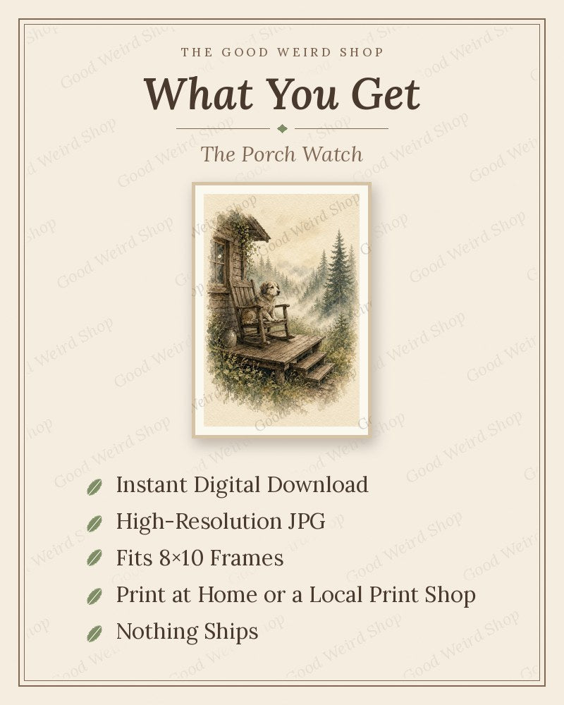 The Porch Watch, what you get: 8x10 printable digital download