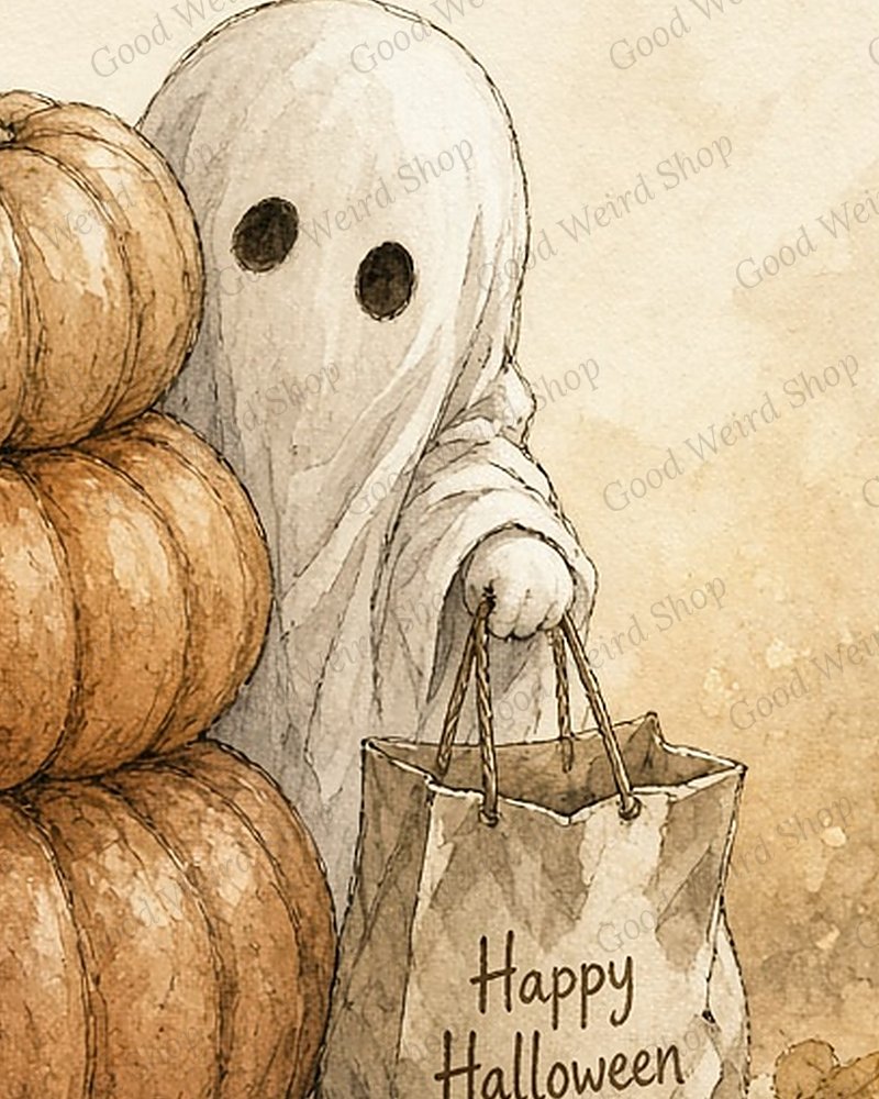 The Shyest Trick-or-Treater, close-up detail