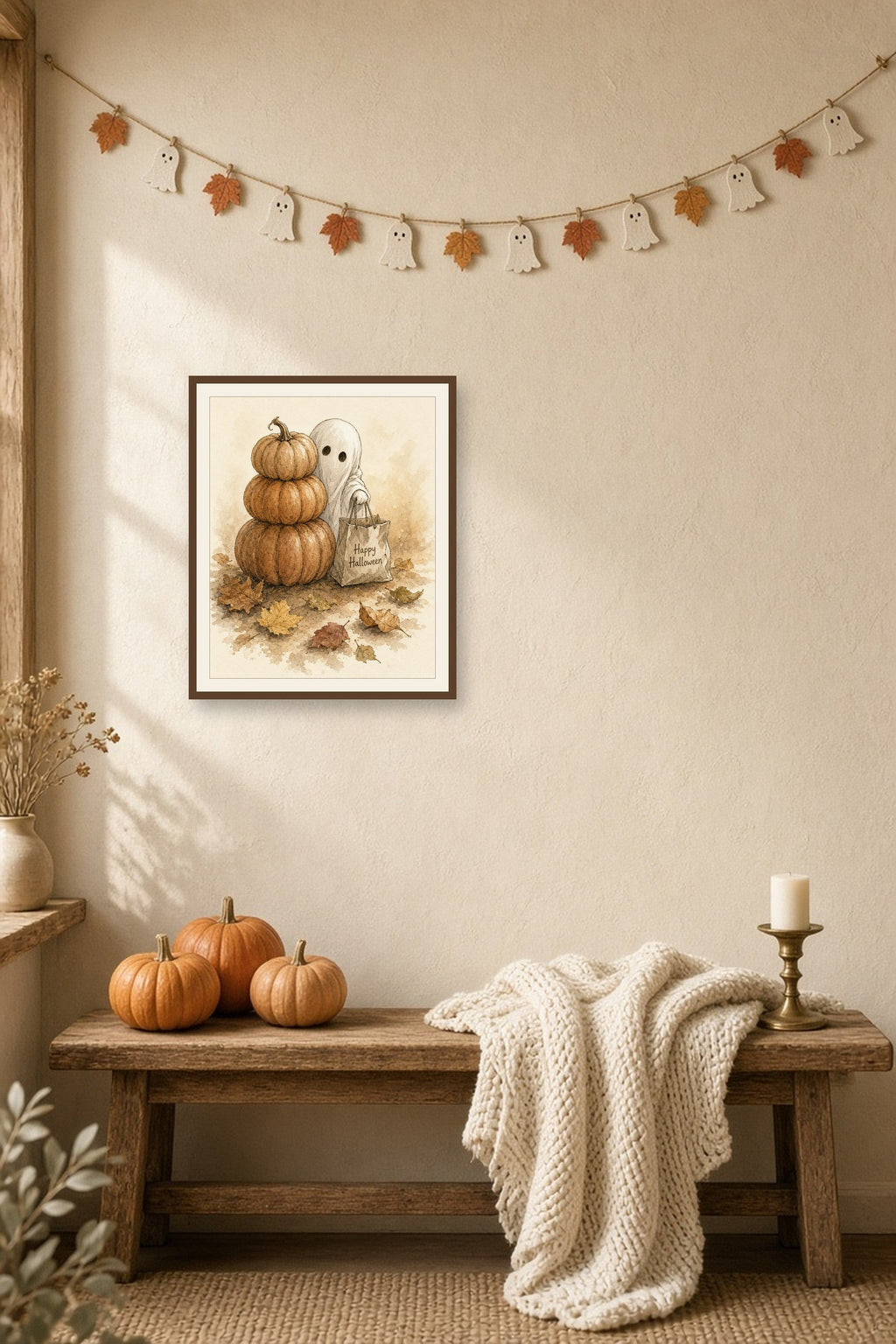 The Shyest Trick-or-Treater framed 8x10 digital illustration from The Good Weird Shop