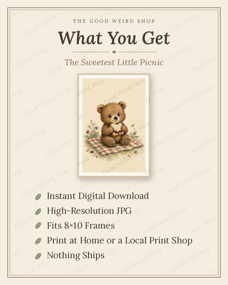 The Sweetest Little Picnic, what you get: 8x10 printable digital download