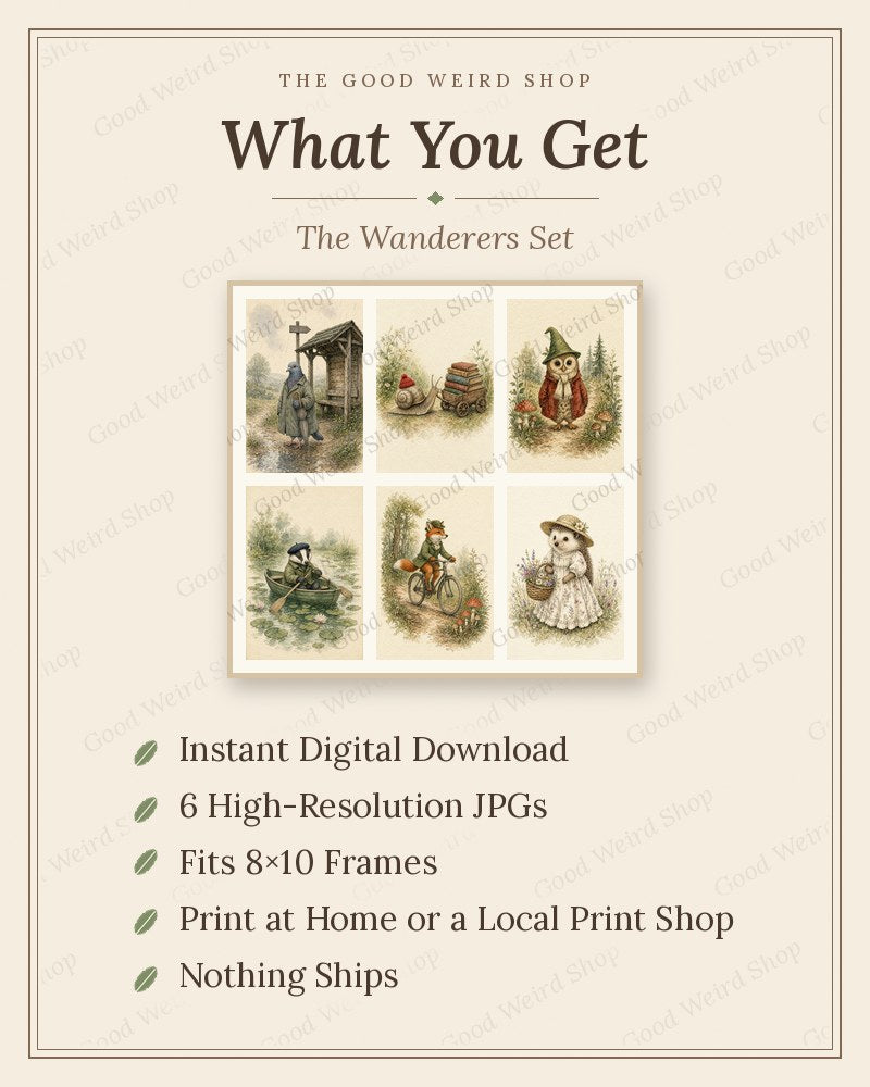 The Wanderers Set, what you get: 8x10 printable digital download